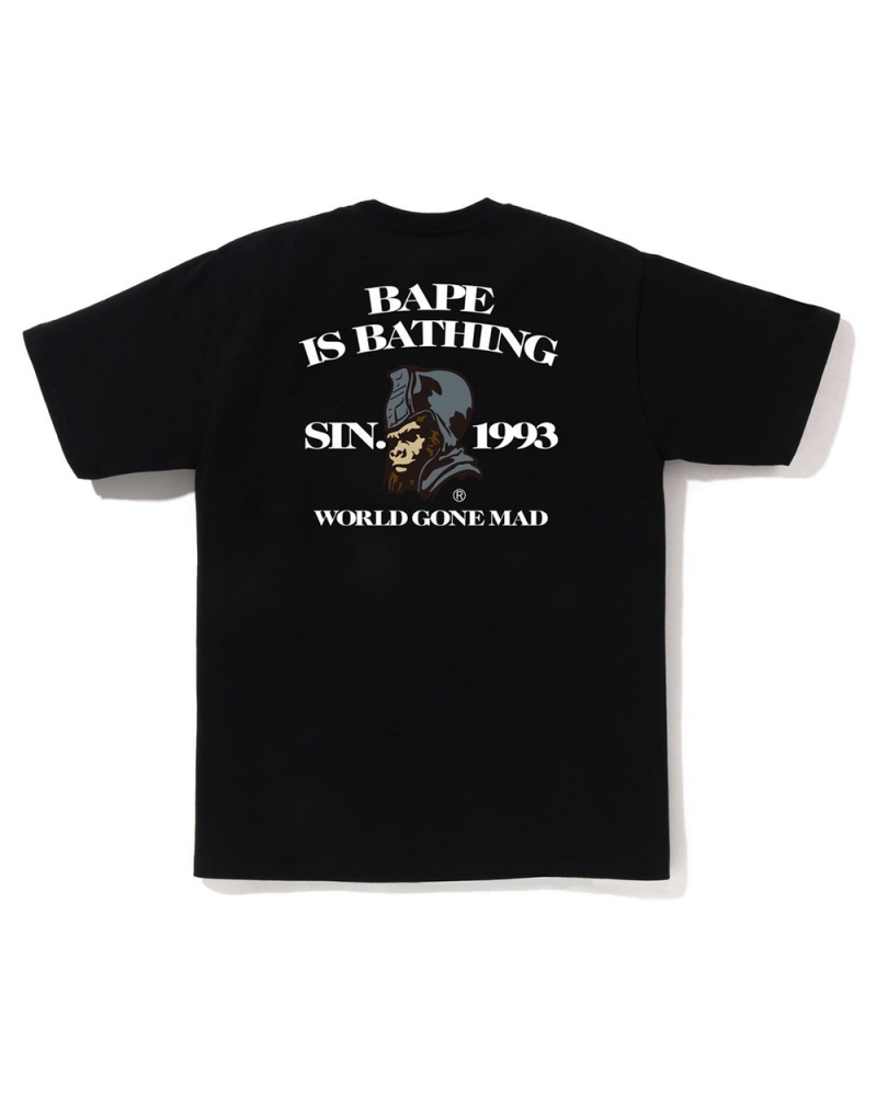 T Shirts Bape General Is Bathing Noir Homme | KFS-70561249